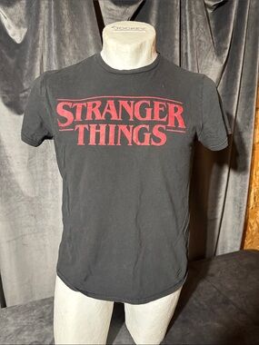 Jockey Black Tee with Red STRANGER THINGS Logo